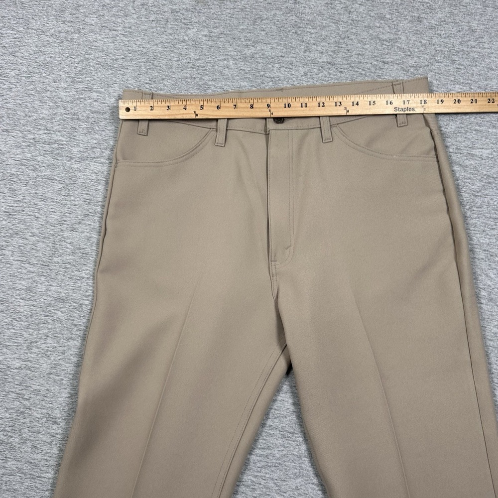 Vintage Levi's Pants Mens 38x32 Tag (36x33 Fit) Beige Polyester Bootcut USA Made - Picture 3 of 9